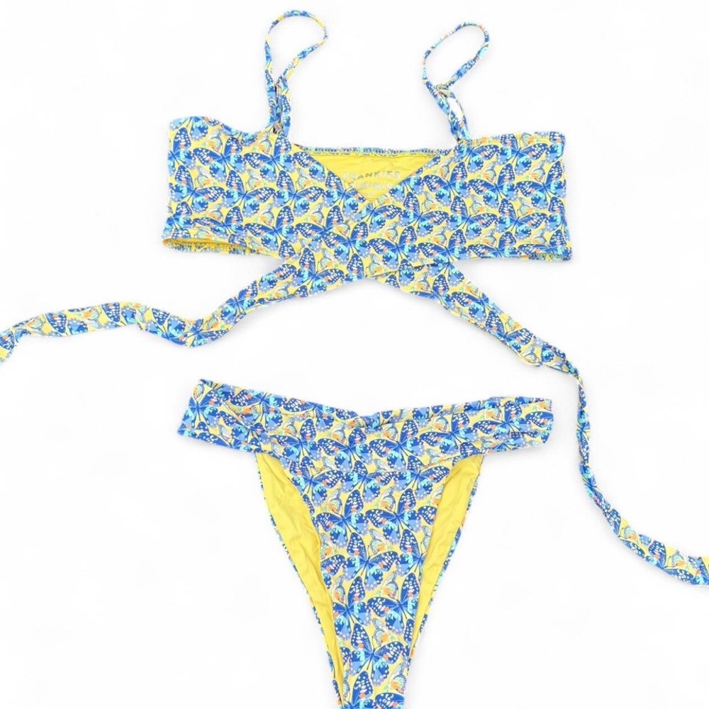 Frankie’s Bikini Monarch Set in Blue and Yellow #frankies #butterfly #bikini